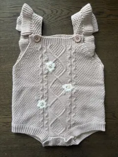 LoulouAmi ピンクベージュ ニットロンパース 70-80cm