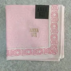 ANNA SUI アナスイ　ピンク 花柄 ハンカチ