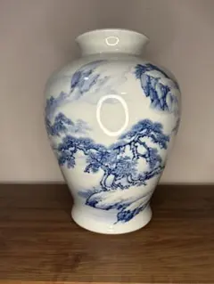 22日まで　深川製磁　箱付き　有田焼　花瓶　壺　染付　宮内庁御用達