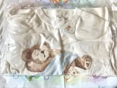 ホワイト　半袖　ダッフィー　ジェラートピケ　ルームウェアセット