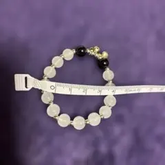 ホワイトブラックビーズブレスレット