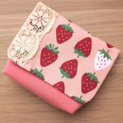 マチ付き移動ポケット　女の子　いちごレース①