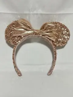 【美品】ディズニー カチューシャ ミニー ピンク スパンコール