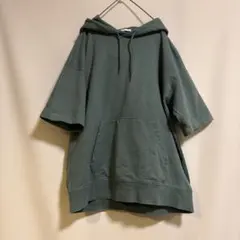 ◆GU◆ 半袖スウェットパーカー　シンプル　M オーバーサイズ