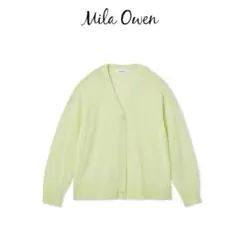 Mila Owen シェル釦ハイゲージボックスカーディガン　未使用　Sのサムネイル