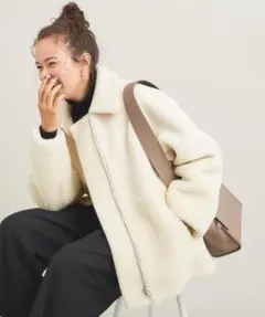 アローズ ボア×フェイクムートン リバーシブルブルゾン -2WAY-