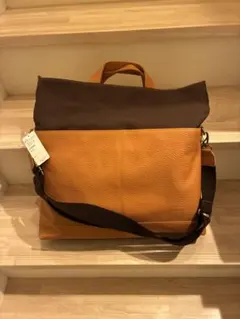 新品未使用牛革ショルダーバッグ オレンジブラウン