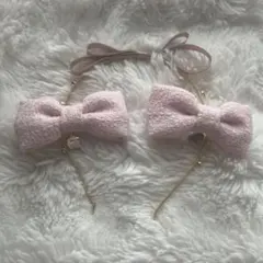 Madison de FLEUR カチューシャ リボン ピンク セットのサムネイル