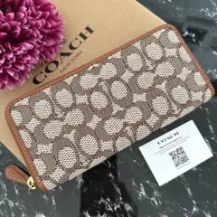 ❤︎ 新品 COACH コーチ 長財布 ブラウン シグネチャー