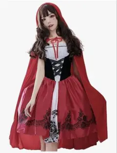 コスプレ 赤ずきん ワンピース Sサイズ フード付きケープ2点セット