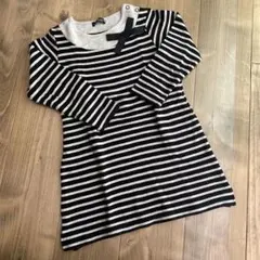 【Bebe】120サイズ 黒と白ストライプ ワンピース