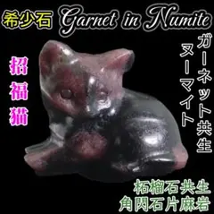 超レア ガーネットインヌーマイト ねこ タンブル 幸せ招き ガーネット 猫