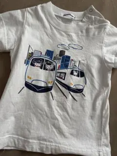 familiar 90cm Tシャツ 電車と動物デザイン