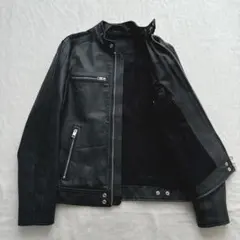 【美品】ディーゼル　DIESEL レザージャケット　牛革　バイカー　ブラック