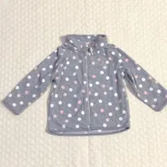 H&M フリースジャケット グレー 水玉 80
