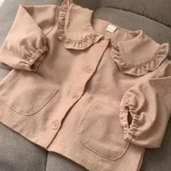 tete a tete ベビーシャツ ブラウス　90サイズ ピンクベージュ