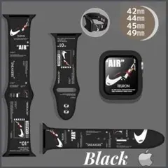 Apple Watch アップルウォッチ ラバー バンド ベルト ブラック