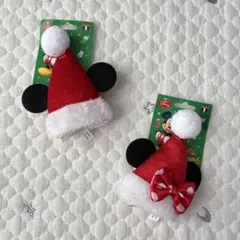 .675 ディズニー ミニー ミッキー クリスマス ヘアクリップ 2종 세트
