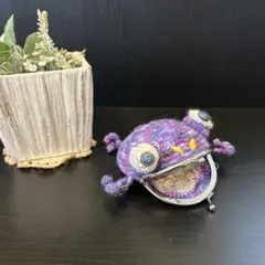 ＊ハンドメイド＊手編み がま口 あみぐるみ タコさんカエルさんリスさんポーチ♡ あみぐるみ 青いタコさんのがま口ポーチ(小物、小銭入れ) ハンドメイド