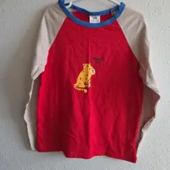 SHEIN☆動物 トラ　赤✕青✕ベージュ　長袖Tシャツ　ロンT　新品　6Y