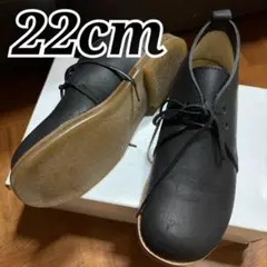 arome de muguet レザーフラットシューズ 黒 22cmのサムネイル