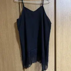 Laumeomi 裾レースキャミソール M黒 しまむら omi