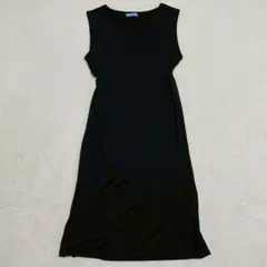 シュクレネージュ◇ノースリーブロングワンピース フレア サイドスリット L