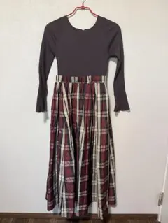 Rirandture チェックドッキングワンピース ニットワンピース サイズ2