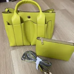 ❣️美品❣️RODESKOのショルダーバッグ　 イエロー斜め掛け レザーポーチ付き