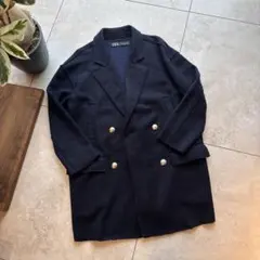 ZARA ネイビー ジャケット 金ボタン オーバーサイズ