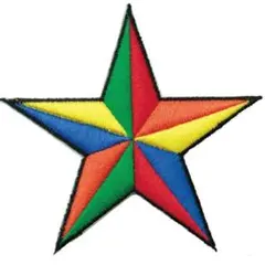 ワッペン レインボー STAR カラフル 星 アイロン アップリケ 送料無料