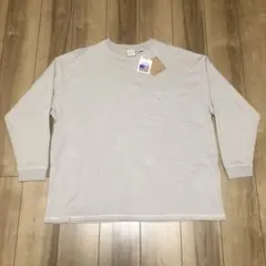 新品未使用/Good Wearグッドウェア胸ポケット付き長袖Tシャツ(XL)薄灰のサムネイル