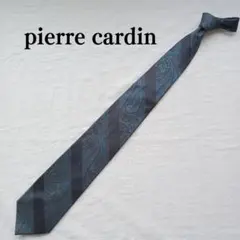 ピエール・カルダン 青 総柄 絹100％ ビジネス ネクタイ【n3480】