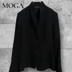 MOGA ノーカラー ジャケット 黒 フォーマル L相当 上品 きれいめのサムネイル
