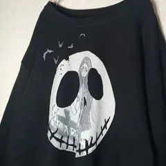 US古着 ディズニー ナイトメアー・ビフォア・クリスマス スウェット 2XL 黒