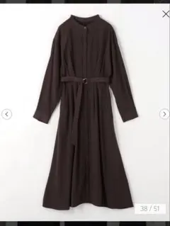 完売品】 CINEMATIQ フロントオープンシャツワンピース M 着丈115 
