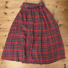 OLIVEdesOLIVE オリーブデオリーブ　赤チェック　ロングスカート