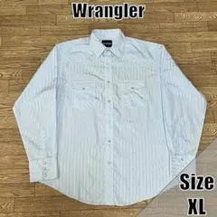 Wrangler ラングラー ウエスタンシャツ XL ドビー織 ライトブルーのサムネイル