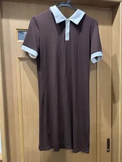 Dazy ブラウン ポロシャツ ミニワンピース XL