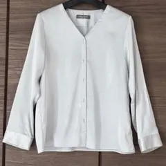 UNITED ARROWS Ｖネックシフォンブラウス　とろみ生地