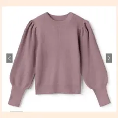 ★新品タグ付き★GRLグレイル　パフスリーブリブトップスrut385