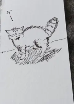 手描きイラスト 猫 アナログイラスト