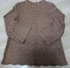 IENA レース長袖トップス ブラウン　秋服　36
