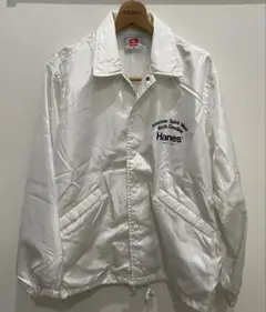 Hanes ホワイトナイロンジャケット　白　古着