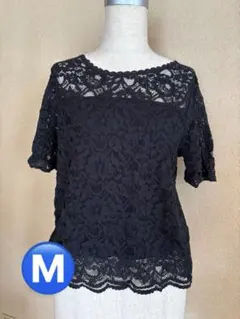 INGNI レース 半袖　黒 トップスⓂ️