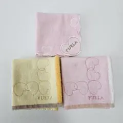【FURLA】フルラ タオルハンカチ ３枚セット USED
