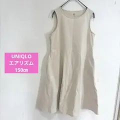 UNIQLO ノースリーブワンピース 150 女の子　夏　エアリズムのサムネイル