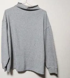【UNIQLO】ソフトニットフリースモックネックT　グレー　灰色　L