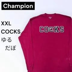 チャンピオン カレッジロゴ ロンT サウスカロライナ大学 2XL 古着 エンジ