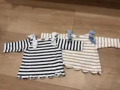 ストライプ Tシャツ リボン付き 95cm以下用